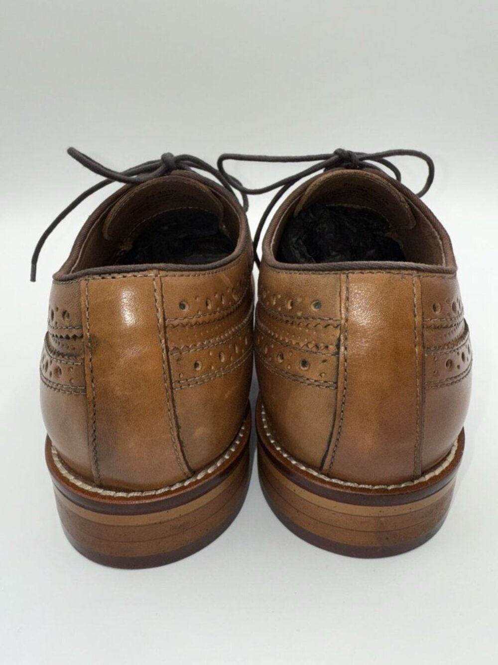 Johnston & Murphy Conard Oxford Shoes Men's 10M Wingtip Tan Leather 20-3310 - Picture 4 of 14